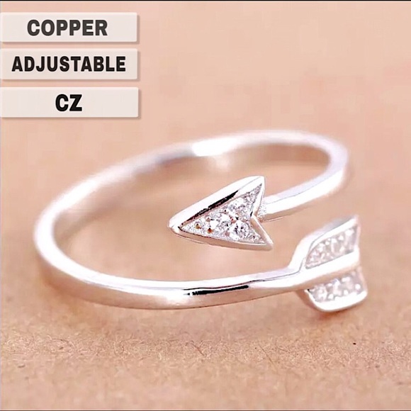 Jewelry - ⚜️[𝟯/$𝟭𝟴]⚜️NEW CZ Silver Arrow Bohemian Adjustable Ring